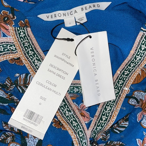 NWT VERONICA BEARD Sama Tiered Floral-print Fil Coupé Silk Georgette Maxi Dress - Picture 10 of 15